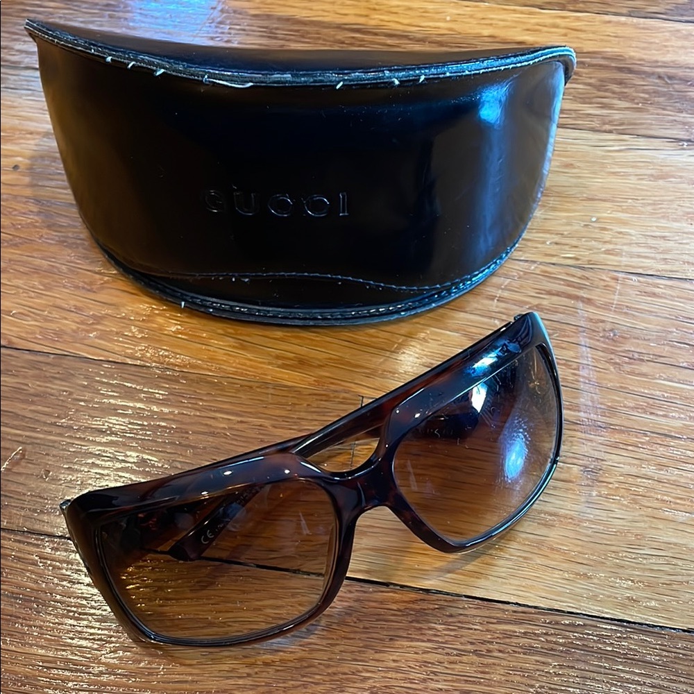 Gucci Brown Rectangular Sunglasses